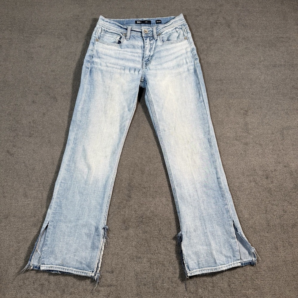 BKE Buckle Jake Jean Men's Size 30x32 Light Wash Distressed Straight Leg Denim